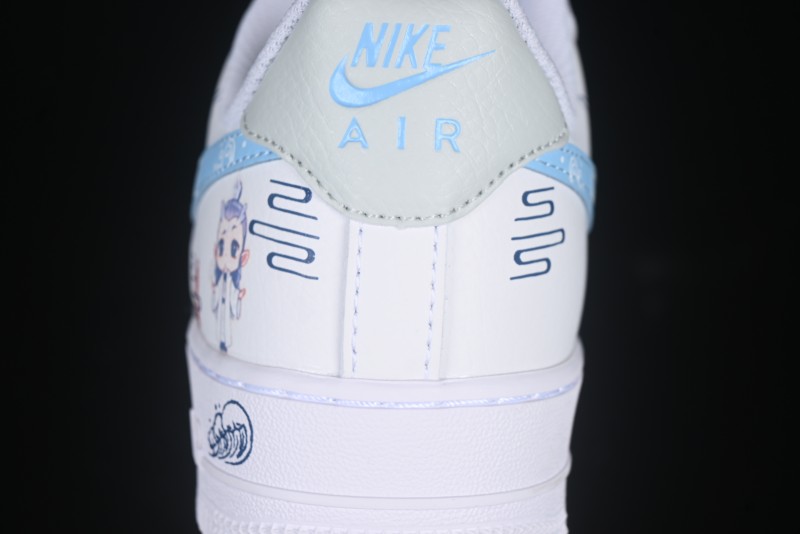 Nike Air Force 1 '07 Low Casual Sneakers with Erciyuan Hand-Painted Graffiti Lingzhu Aobing Design - HF0022-010