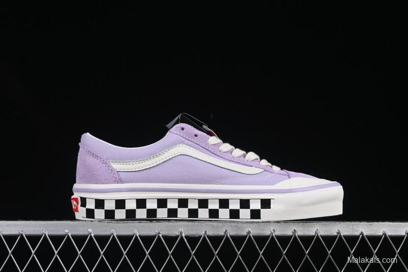 Vans Old Skool Reissue 136 Purple Checkerboard Retro Canvas Shoes - VN000MT6E3N
