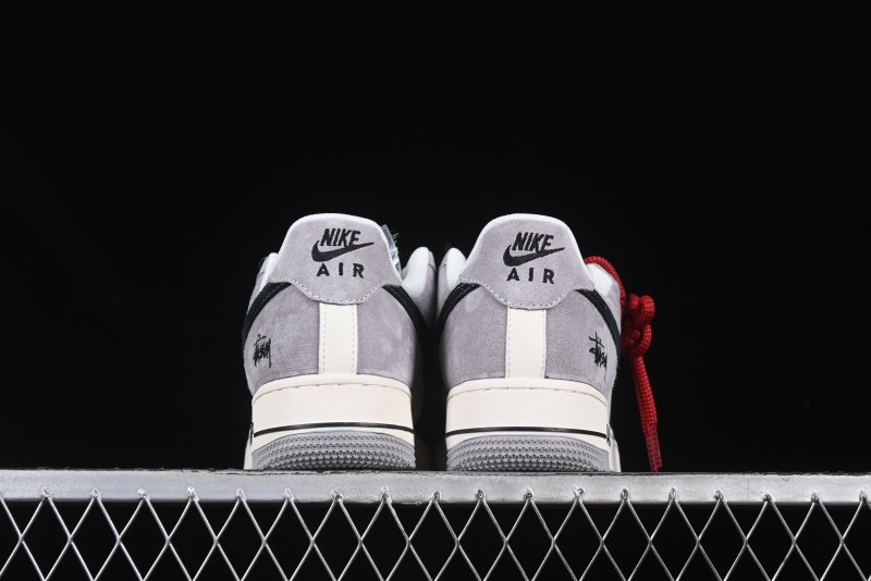 Nike Air Force 1 '07 Low Stussy Collaboration Black Grey Patchwork Low-Top Casual Sneakers - XZ6188-363