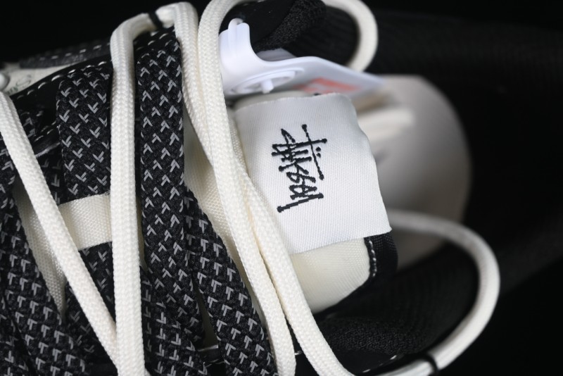 Nike Air Force 1 '07 Low Stussy Collaboration Black White Lace-Up Low-Top Casual Sneakers - SJ1198-108