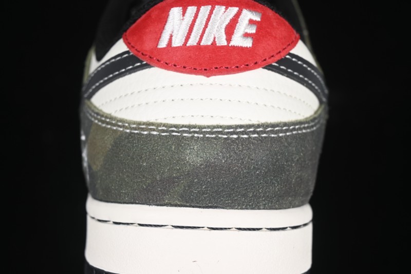 Nike SB Dunk Low Stussy Collaboration - Camo Black Swoosh Anniversary High-End Custom Low-Top Casual Sneakers - DM6868-011
