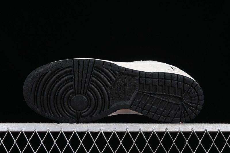 Nike SB Dunk Low LV Collaboration - Double Swoosh Beige Black Anniversary High-End Custom Low-Top Casual Sneakers - XX2025-307