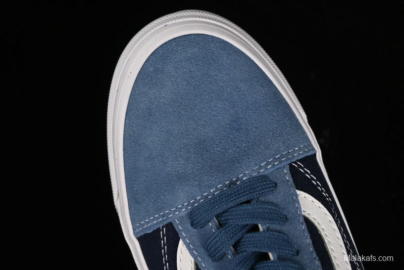 Vans Sk8-Mid Reissue 83 High-End Blue Suede Retro Skate Shoes - VN000CQDDWR