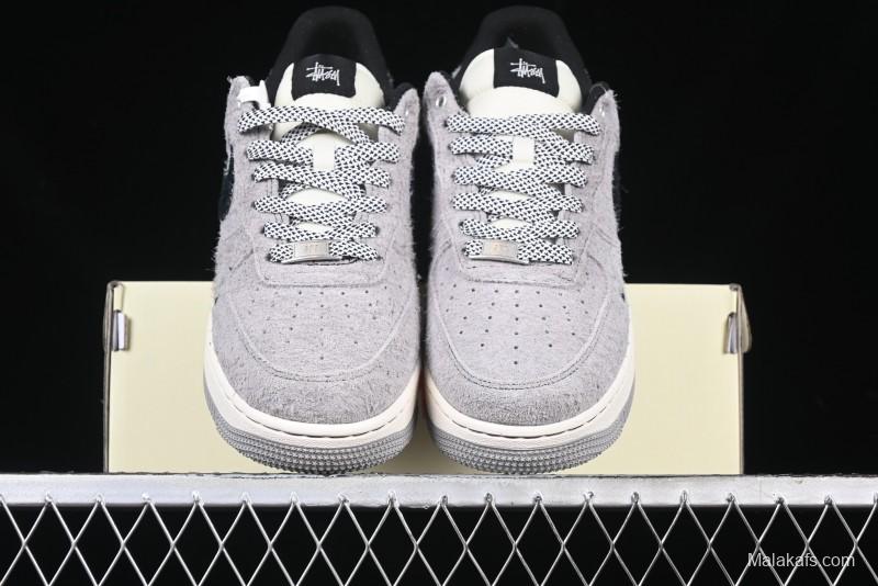 Nike Air Force 1 '07 Low Stussy Collaboration - Suede Grey Low-Top Casual Sneakers - SJ6698-018