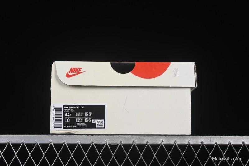 Nike Air Force 1 '07 Low Dior Collaboration Burgundy Low-Top Casual Sneakers - KK1988-046