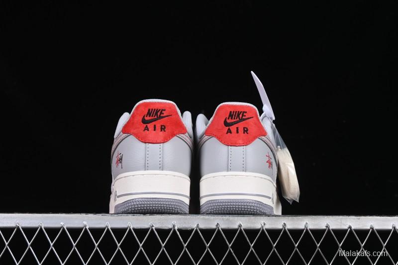 Nike Air Force 1 '07 Low Stussy Lunar New Year Snake Limited Edition Grey Snake Low-Top Casual Sneakers - DM6688-027