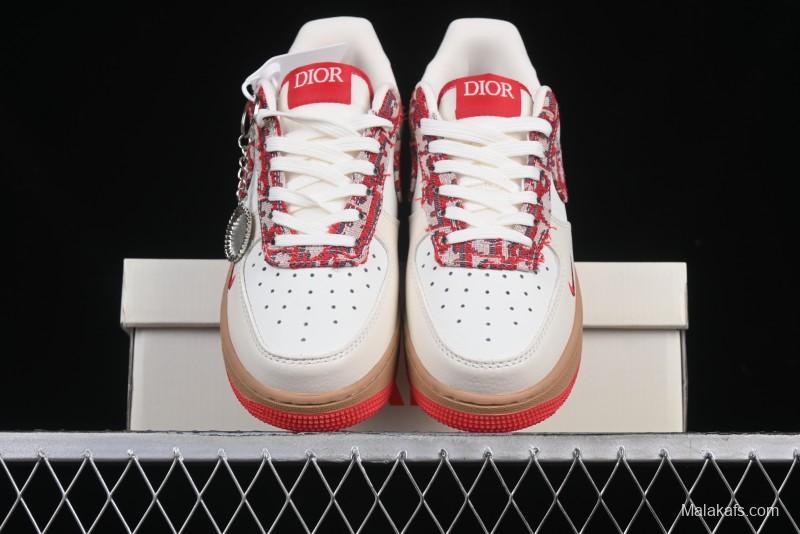 Nike Air Force 1 '07 Low Dior Collaboration Beige Floral Low-Top Casual Sneakers - KK1988-049