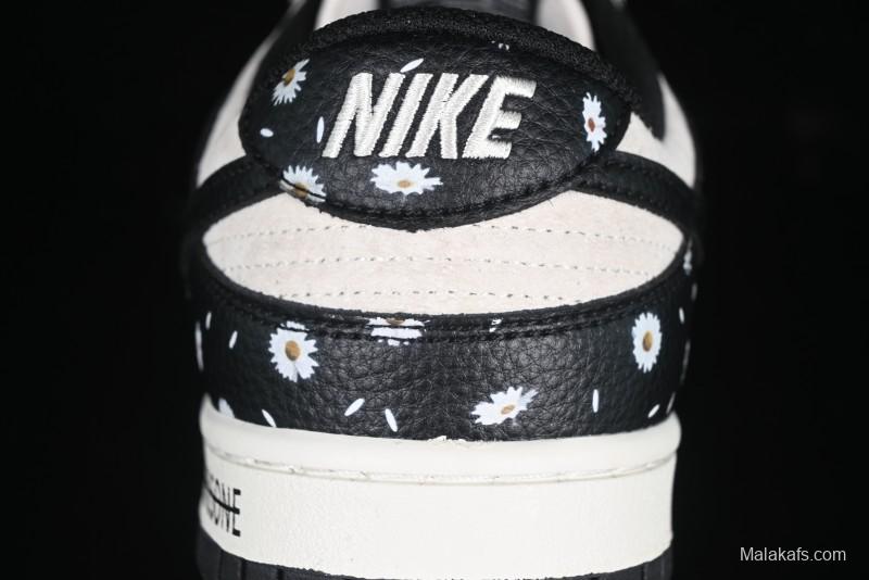 Nike SB Dunk Low Lightning Collaboration Daisy Black Check Anniversary Customized Low-Top Casual Sneakers - DJ2024-069