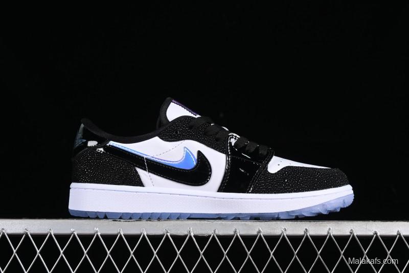 Nike Air Jordan 1 Low Golf AJ1 Golf Shoes with Laser Leather Black Double Hook - FZ4159-100