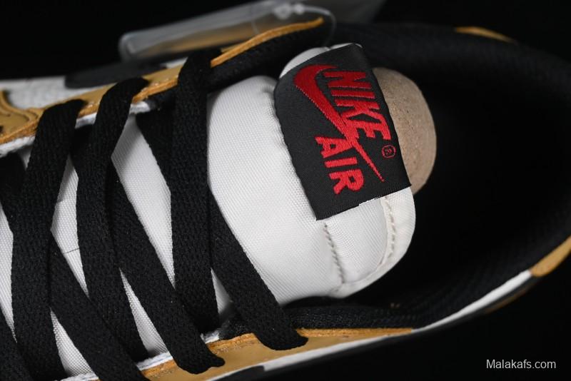 Nike Air Jordan 1 Low OG AJ1 White Yellow Black Swoosh Casual Sneakers - CZ0790-107