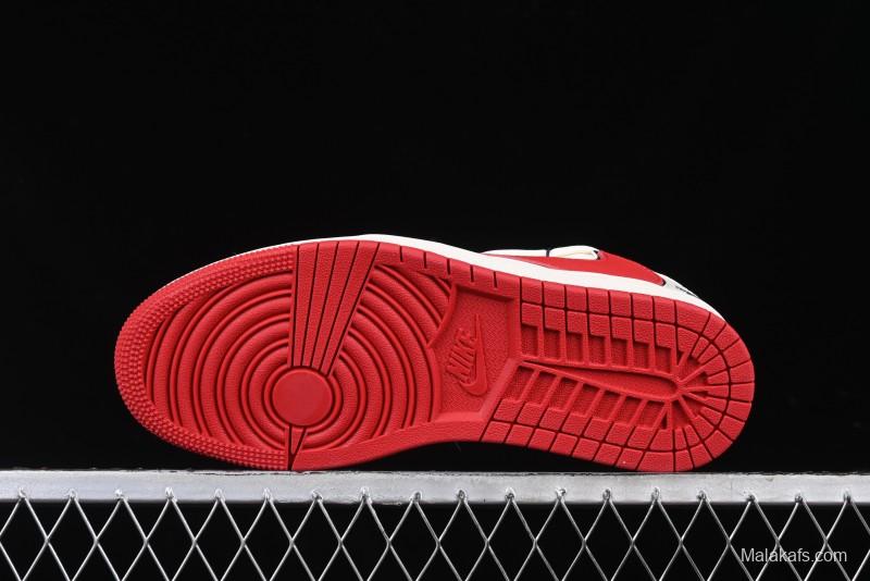 Nike Travis Scott x Fragment Design x Air Jordan 1 Low OG SP AJ1 Retro Sneakers with Reverse Swoosh - SJ0086-138