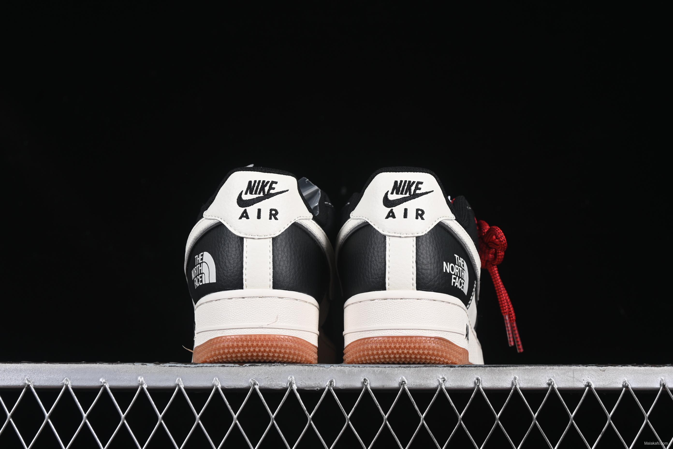 Nike Air Force 1'07 Low The North Face Collaboration Black Lychee Pattern Gum Sole Casual Sneakers - XZ6188-114