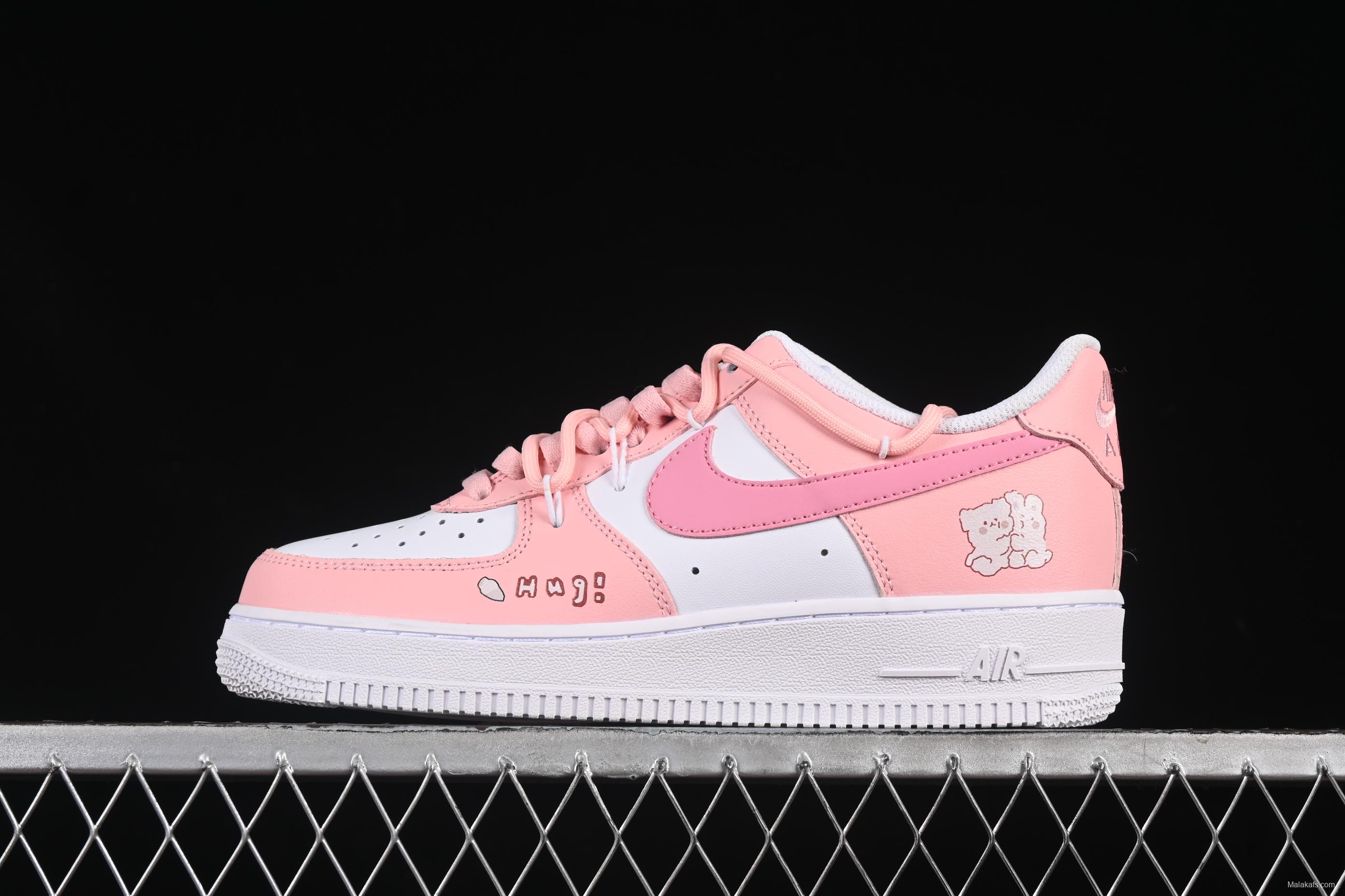 Nike Air Force 1'07 Low Pink Lover Casual Sneakers with Cartoon Patterns - YY2023-762