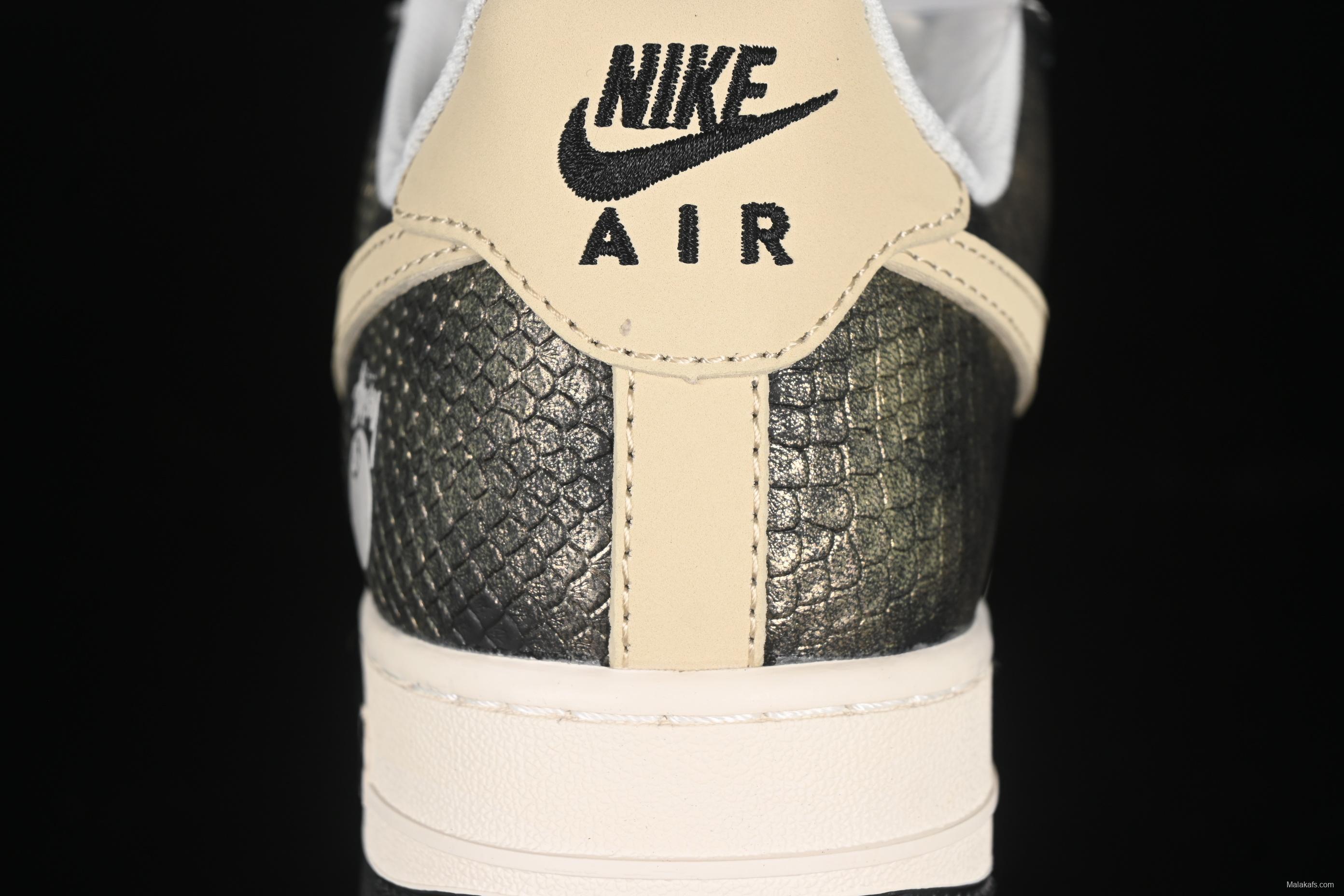 Nike Air Force 1 '07 Low Stussy Collaboration Gradient Snake Print Casual Sneakers - XS1958-556