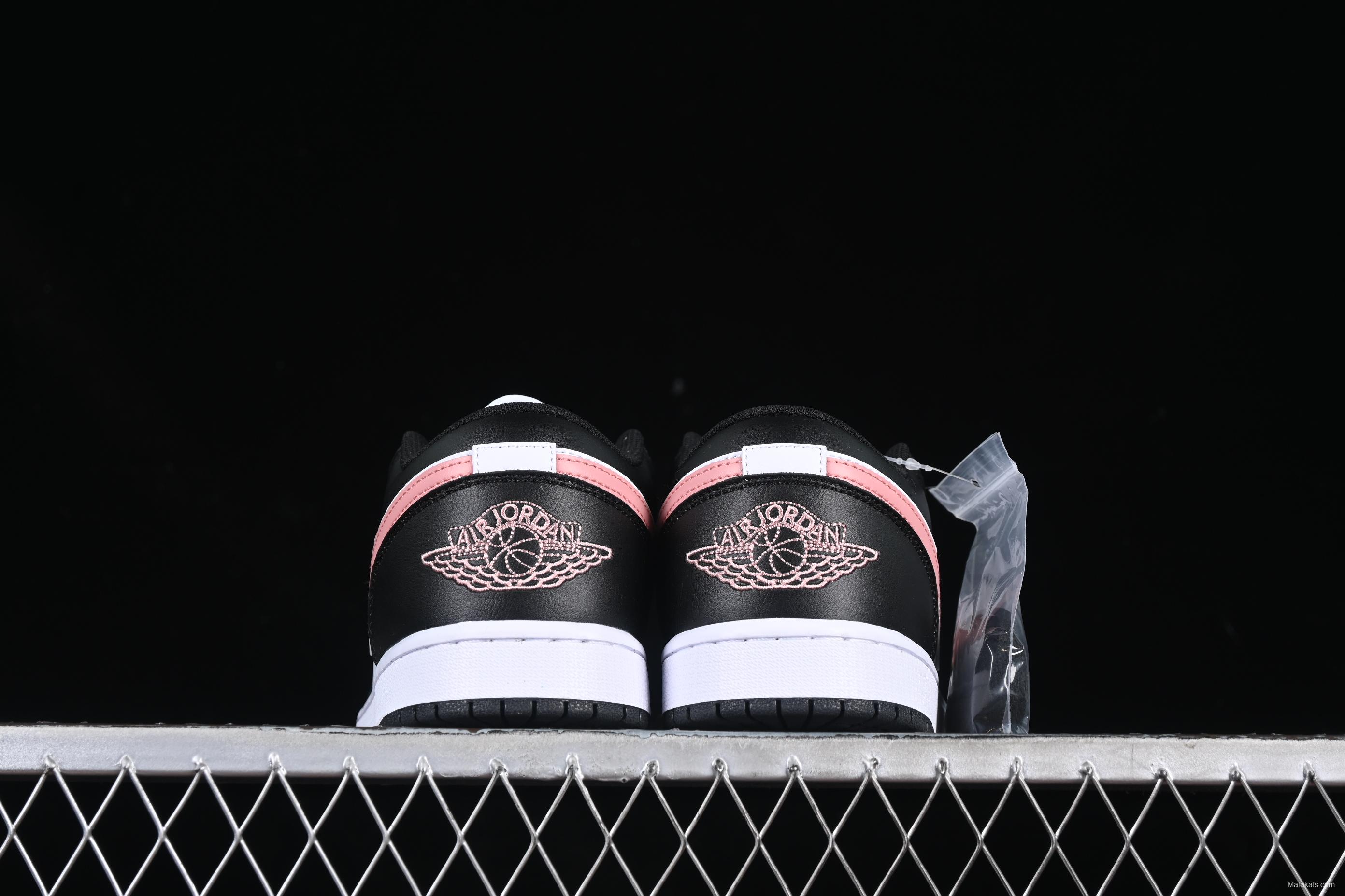 Nike Air Jordan 1 Low AJ1 Casual Sneakers in Black White Pink - 553558-165