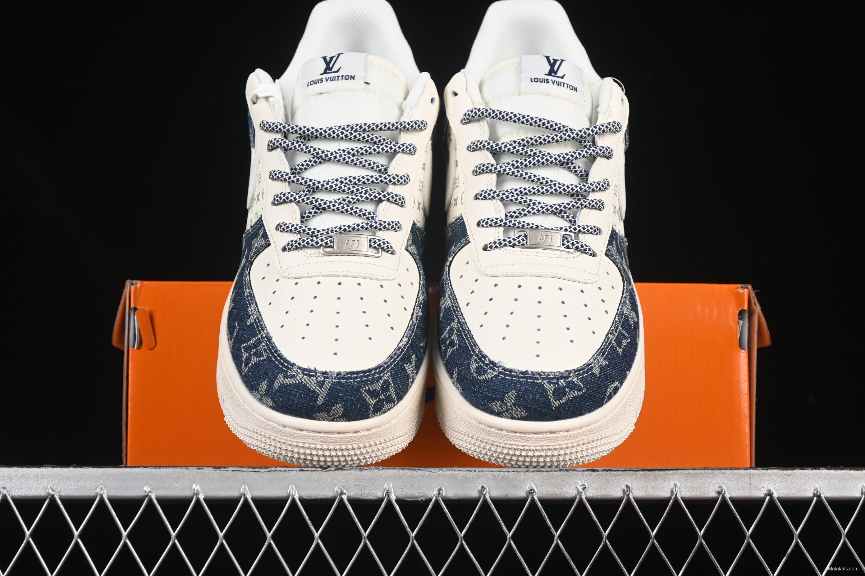 Nike Air Force 1 '07 Low LV Collaboration Dual-Tone Denim Casual Sneakers - YX5066-318