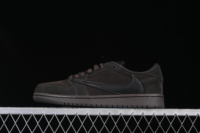 Nike Travis Scott x Air Jordan 1 Low OG AJ1 Reverse Swoosh Sneakers - DM7866-202