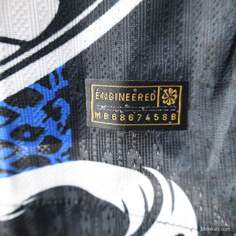 Player Version 25/26 Inter Milan Black and Blue Jersey with Snake Design