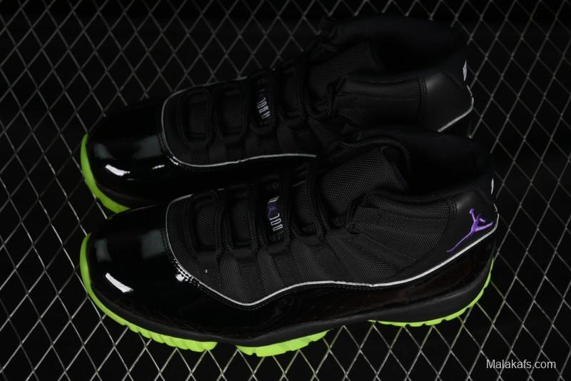 Nike Air Jordan 11 Retro CT8012-003 Basketball Shoes in Black & Guacamole Green