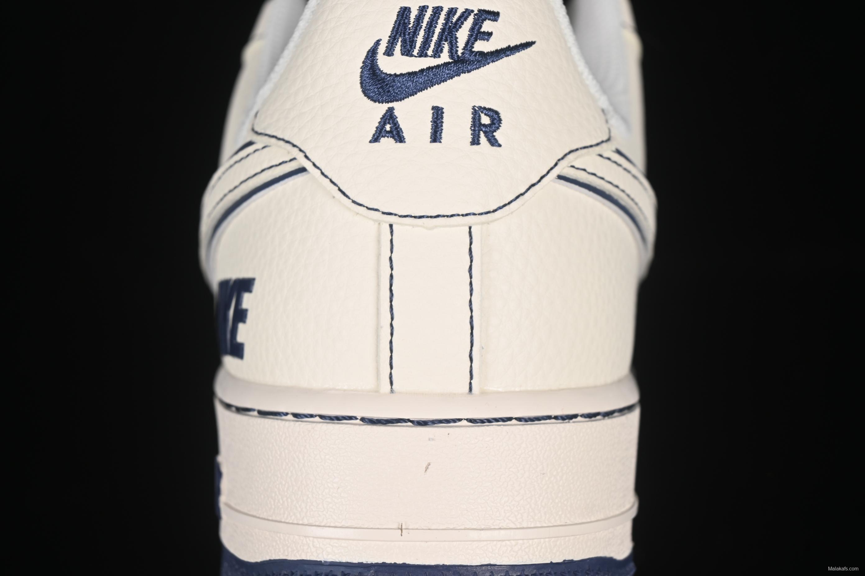 Nike Air Force 1'07 Low Collaboration Sneakers with Navy Blue Accents - HH7518-073