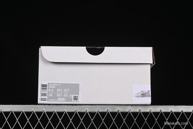 Nike Air Force 1 '07 Low Custom Official Hot Style 2D Theme White Gray Spray Paint Casual Sneakers - CW2288-111