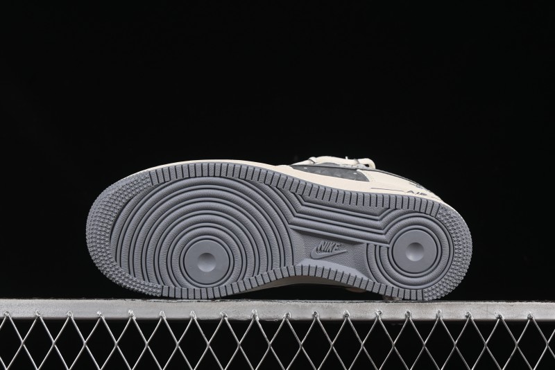 Nike Air Force 1 '07 Low Stussy Collaboration Grey Diamond Lace-Up Casual Sneakers - DM6868-072