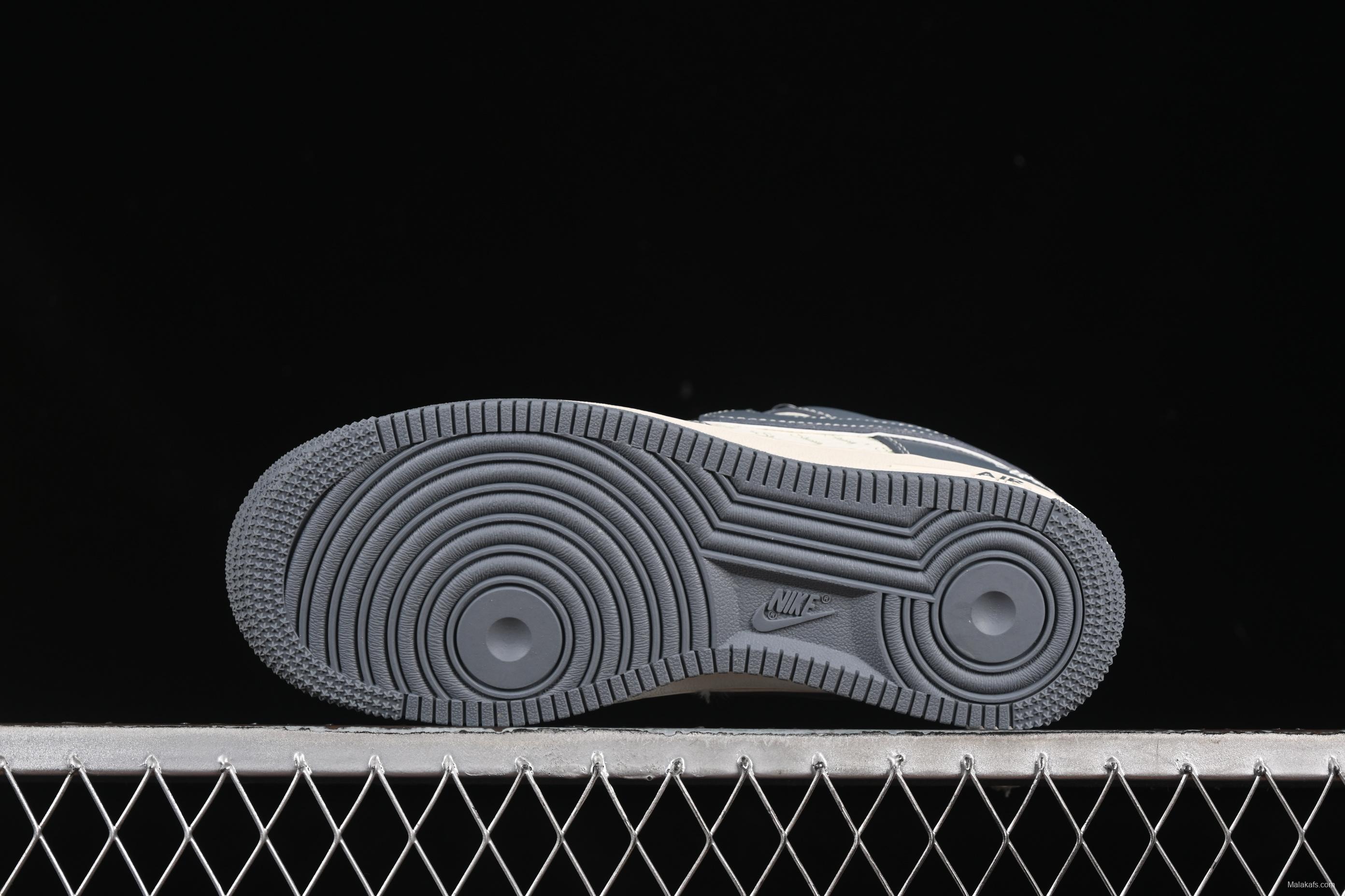 Nike Air Force 1 '07 Low Stussy Collaboration Grey Black Tail Low-Top Casual Sneakers - XS1958-553