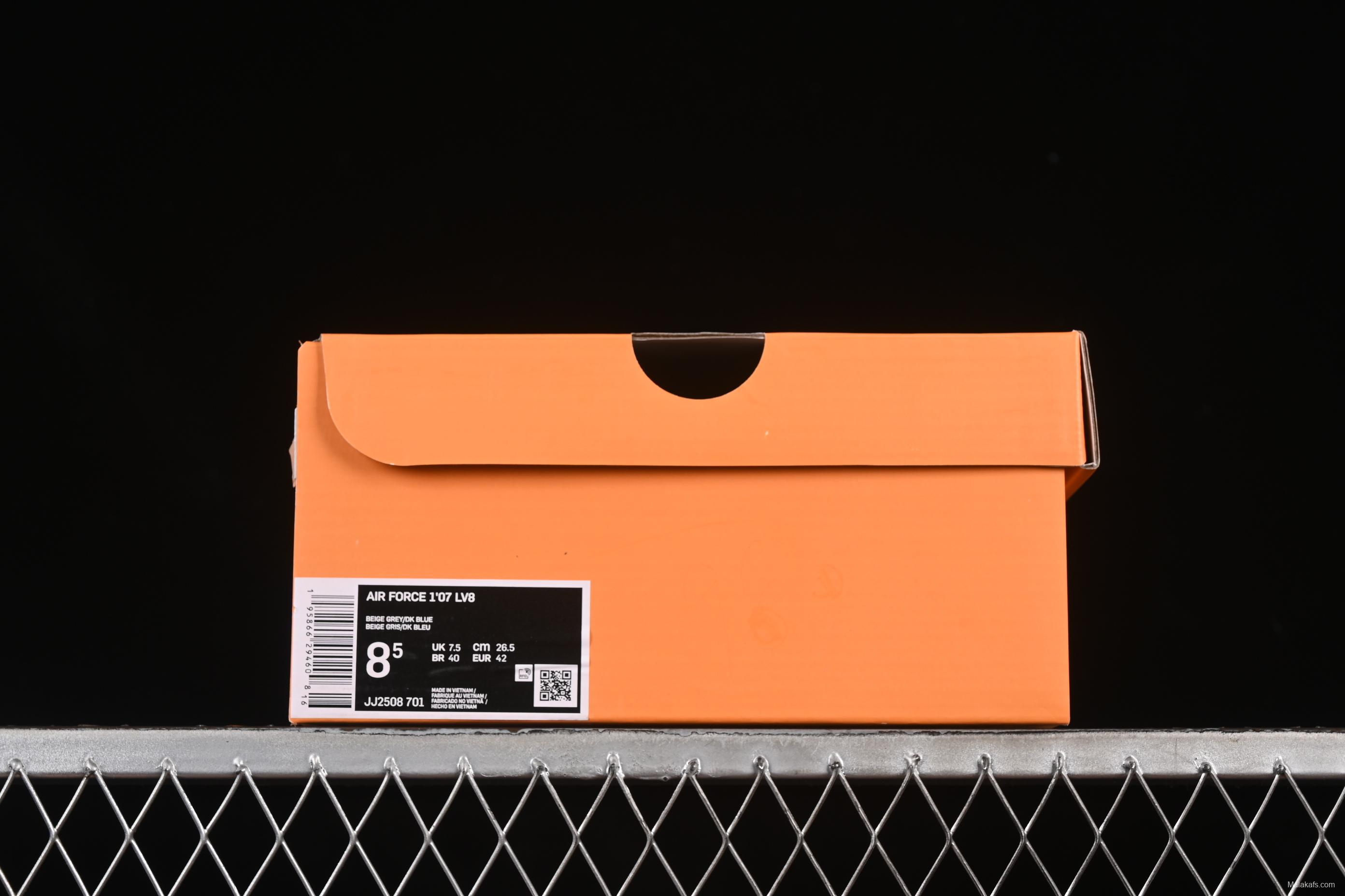 Nike Air Force 1 '07 Low LV Collaboration Blue Stone Grain Casual Sneakers - JJ2508-701