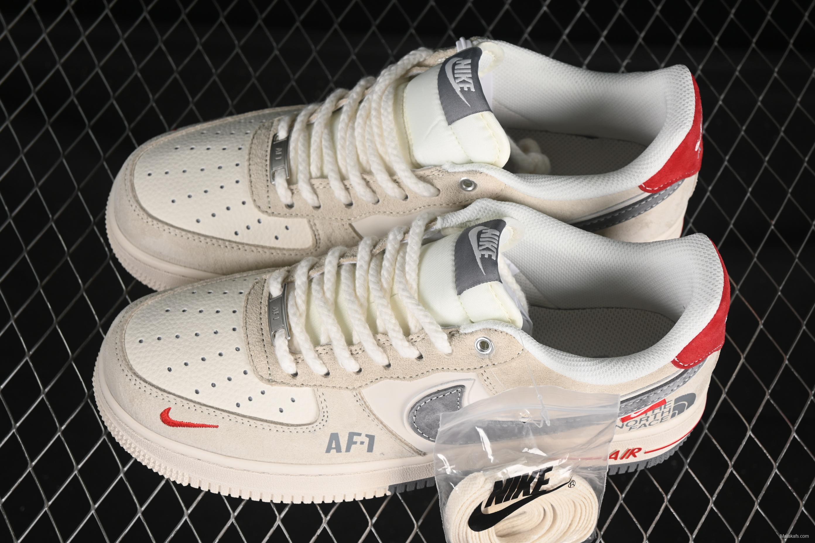 Nike Air Force 1 '07 Low The North Face Collaboration Dual-Tone Grey Casual Sneakers - YX5066-311