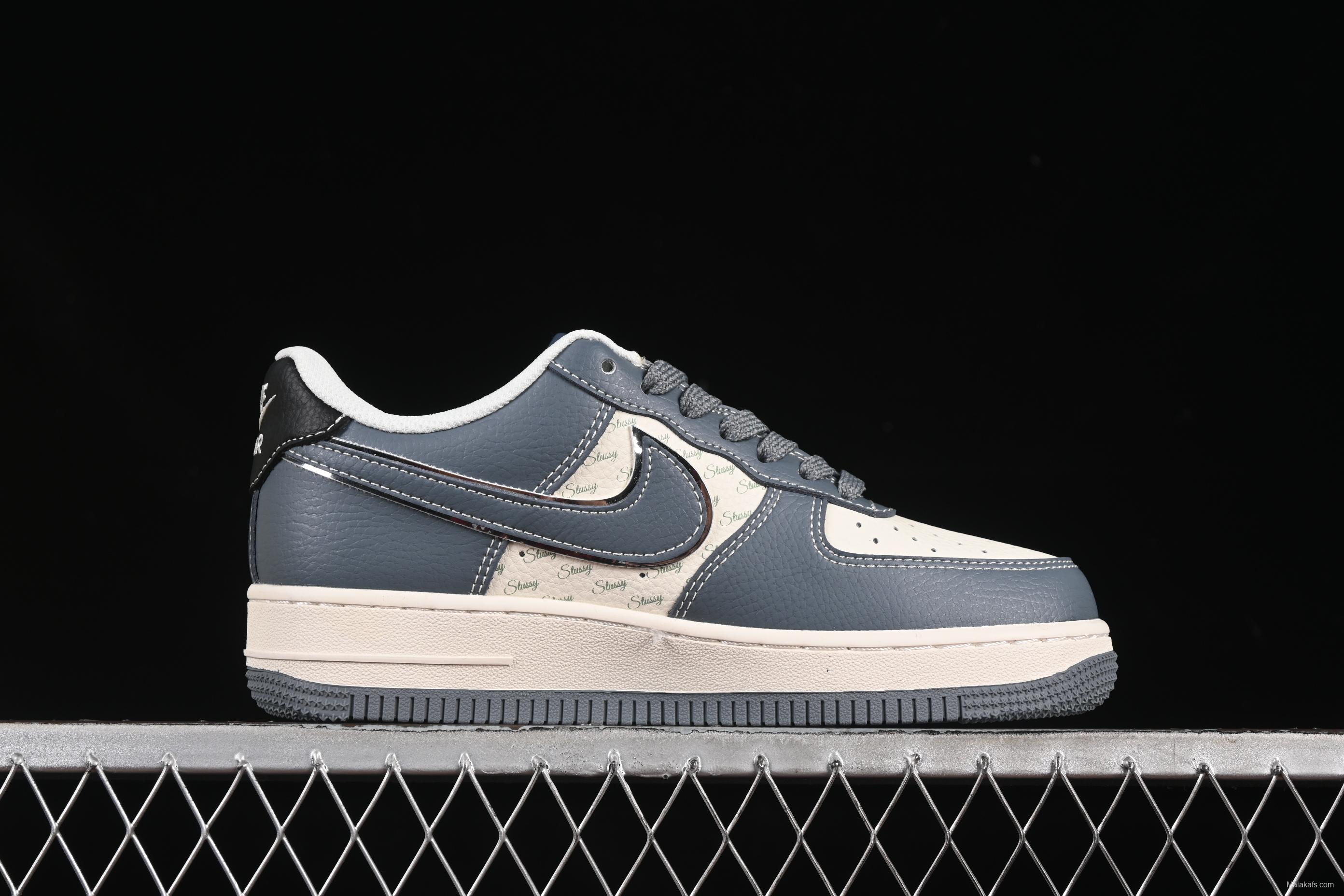 Nike Air Force 1 '07 Low Stussy Collaboration Grey Black Tail Low-Top Casual Sneakers - XS1958-553