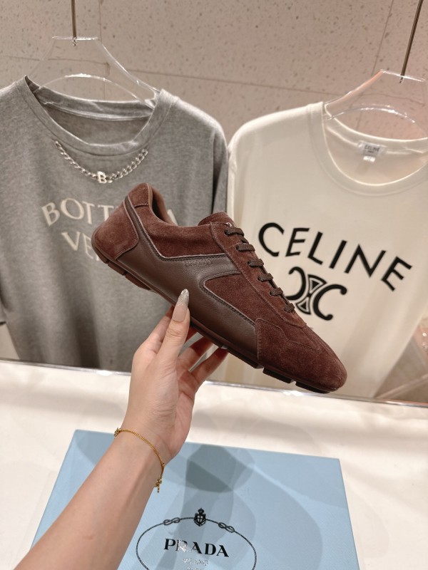 2025 Unisex Prada Brown Suede Casual Shoes