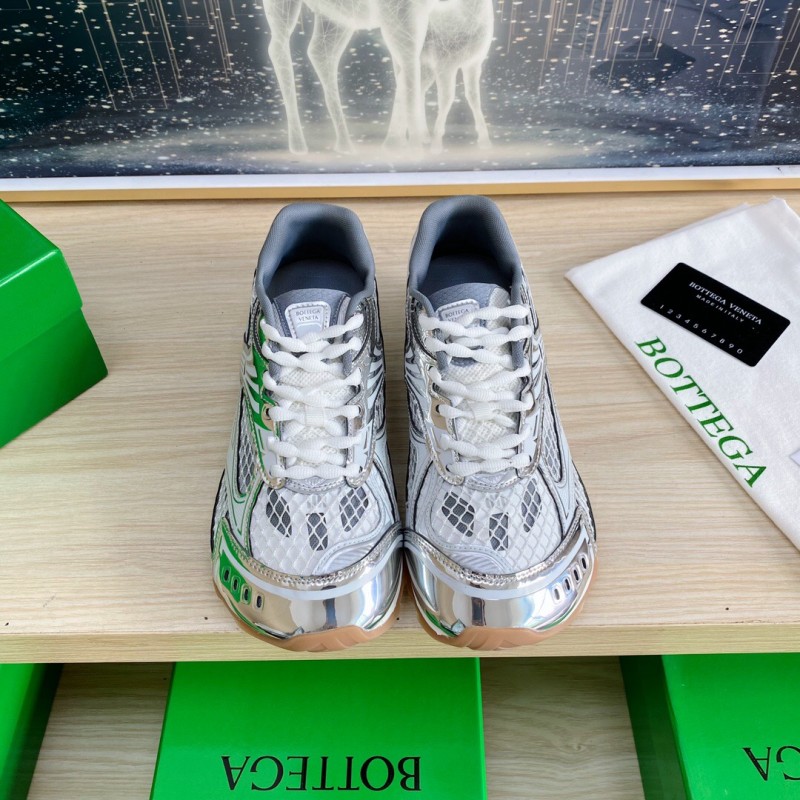2025 Unisex Bottega Veneta Silver Mesh TPU Runner Sneakers Lightweight Geometric LY00310