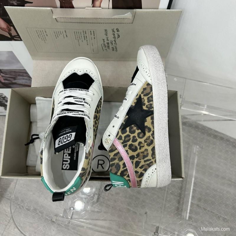 2024 Unisex GGDB Leopard Pink Green Leather Suede High Top Sneakers MJ00300