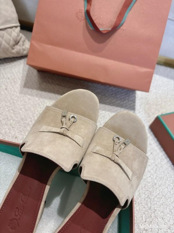 2025 Women LP Beige Suede Heels LY00390