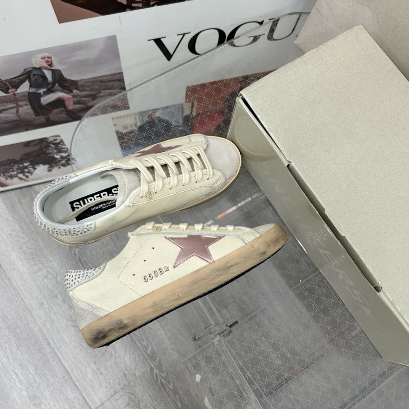 2025 Women GGDB White Beige Leather Sneakers MJ00260