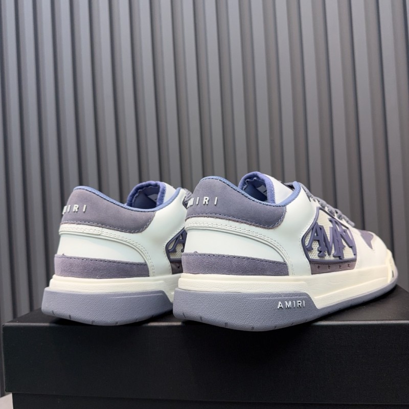 2025 Unisex Amiri White Grey Leather Sneakers MJ00360