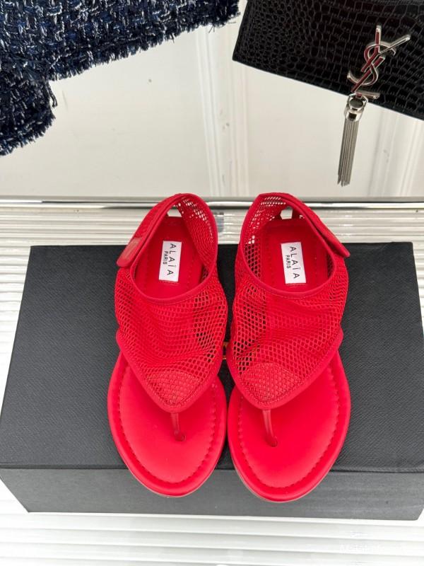 2025 Women YSL Red Mesh Sandals