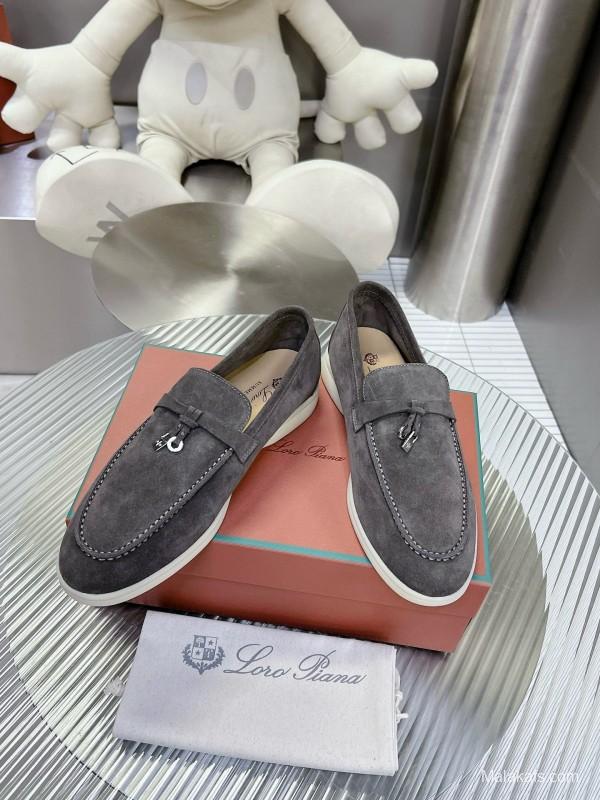 2024 Unisex Le Parmentier Gray Suede Loafers MJ00270