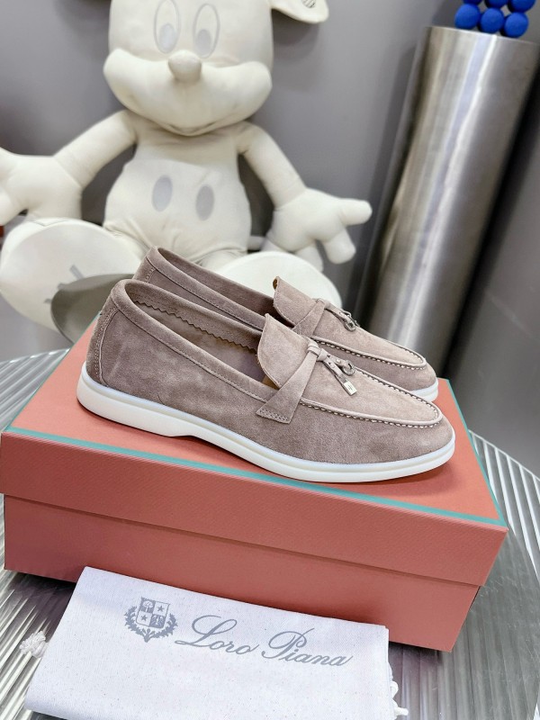 2024 Unisex LP Beige Suede Loafers MJ00270