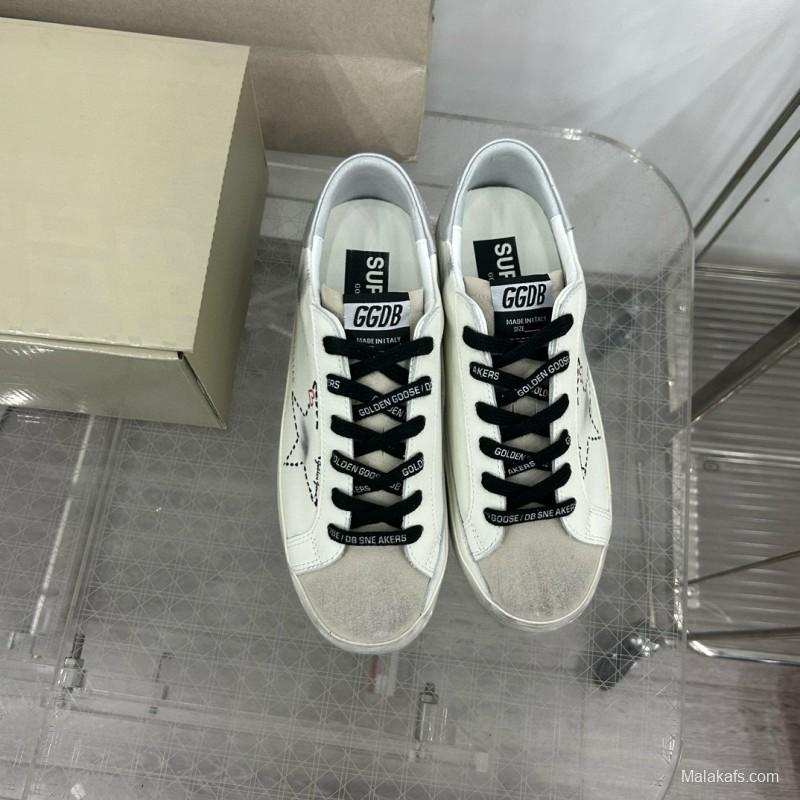 2025 Unisex GGDB White Black Suede Leather Sneakers MJ00260