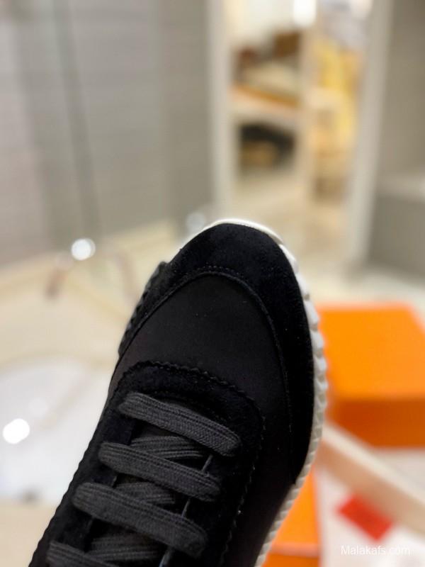 2024 Men Hermès black fabric sneakers MJ00320