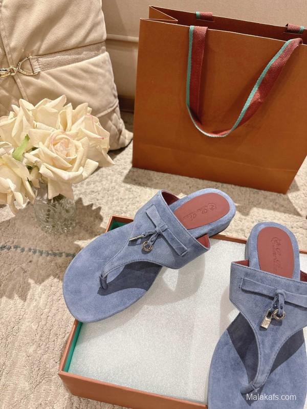 2025 Women LP Blue Suede Slippers LY00350