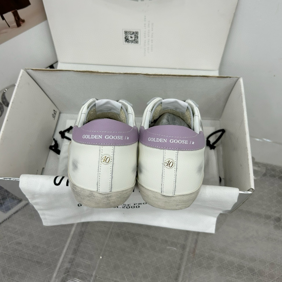 2025 Women GGDB White Grey Leather Sneakers