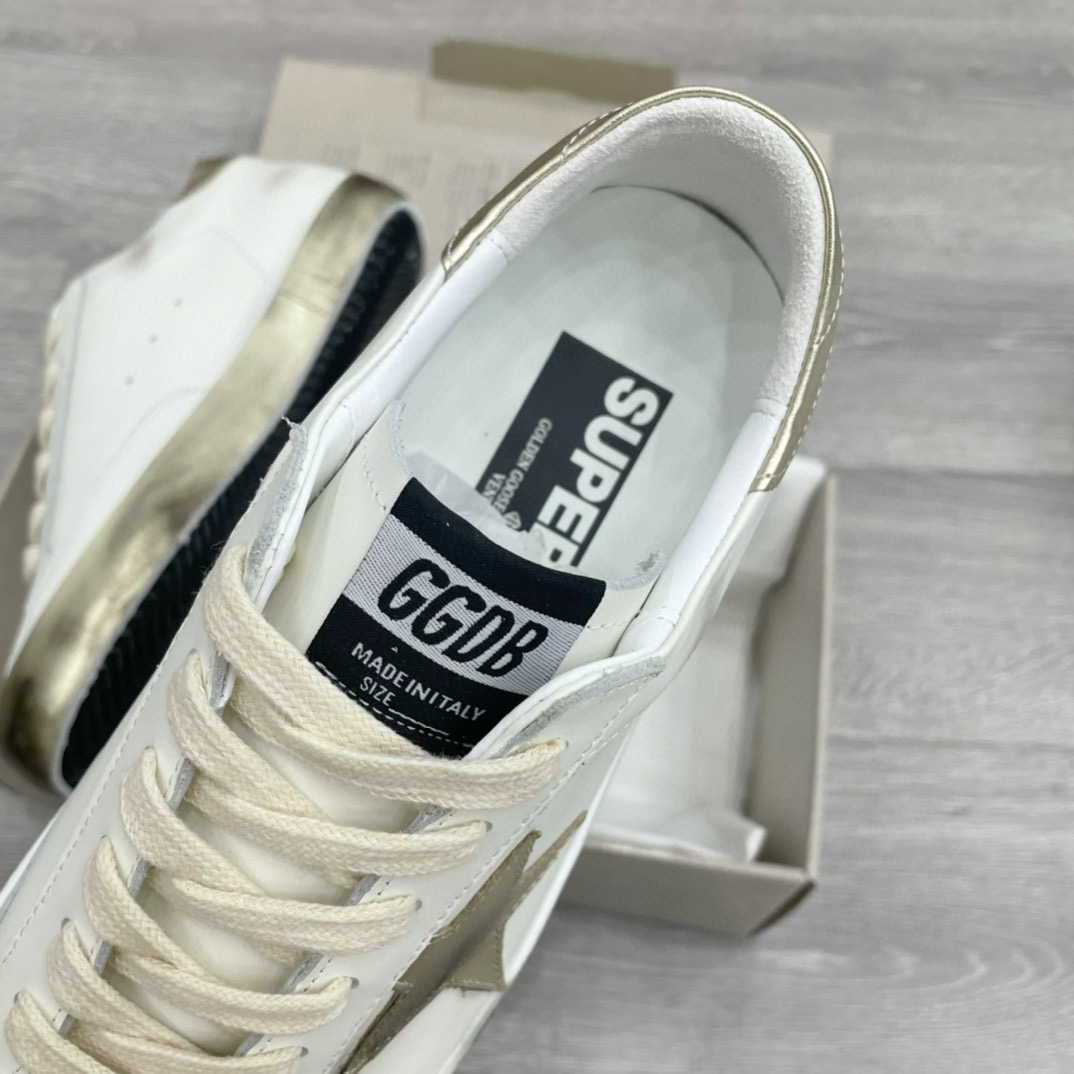 2025 Men GGDB White Beige Leather Sneakers