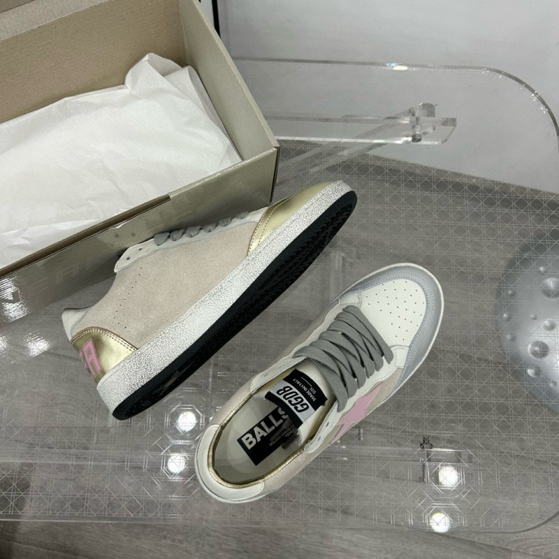 2024 Unisex GGDB White Pink Grey Leather Suede Low Top Sneakers MJ00260