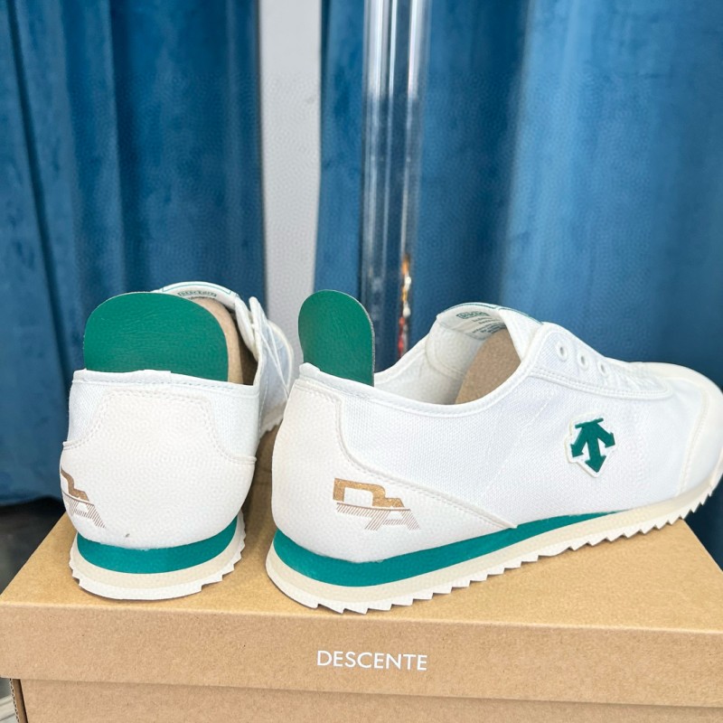 2024 Unisex DESCENTE white green canvas sneakers MJ00280