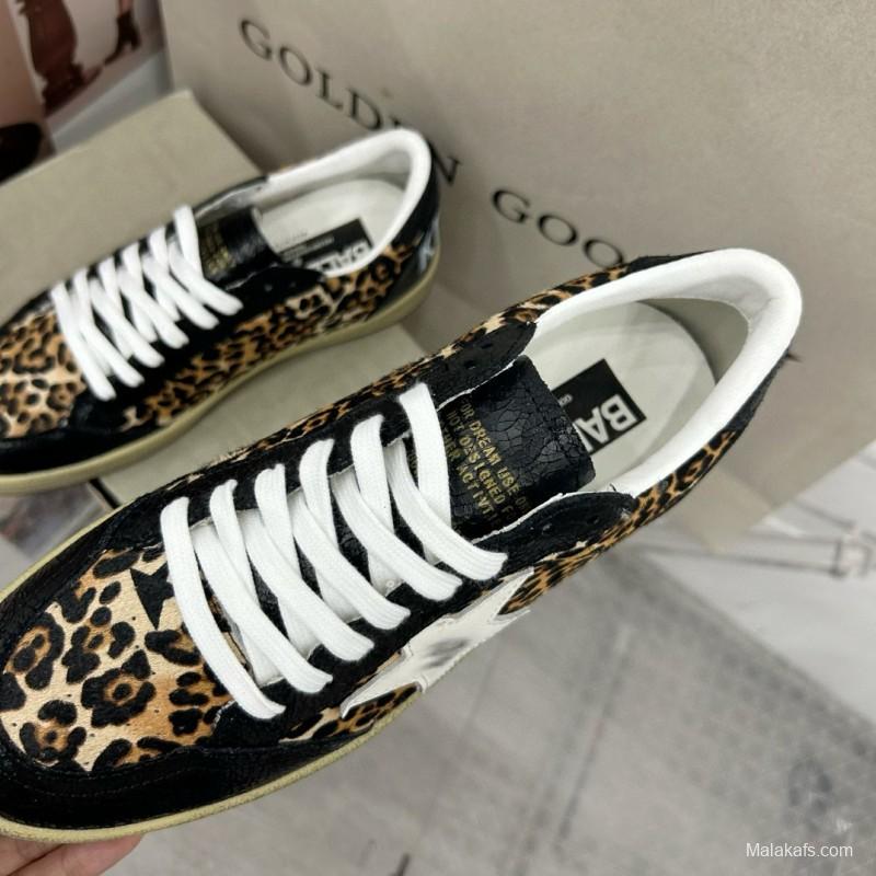 2024 Unisex GGDB Leopard Black White Leather Suede Low Top Sneakers MJ00260