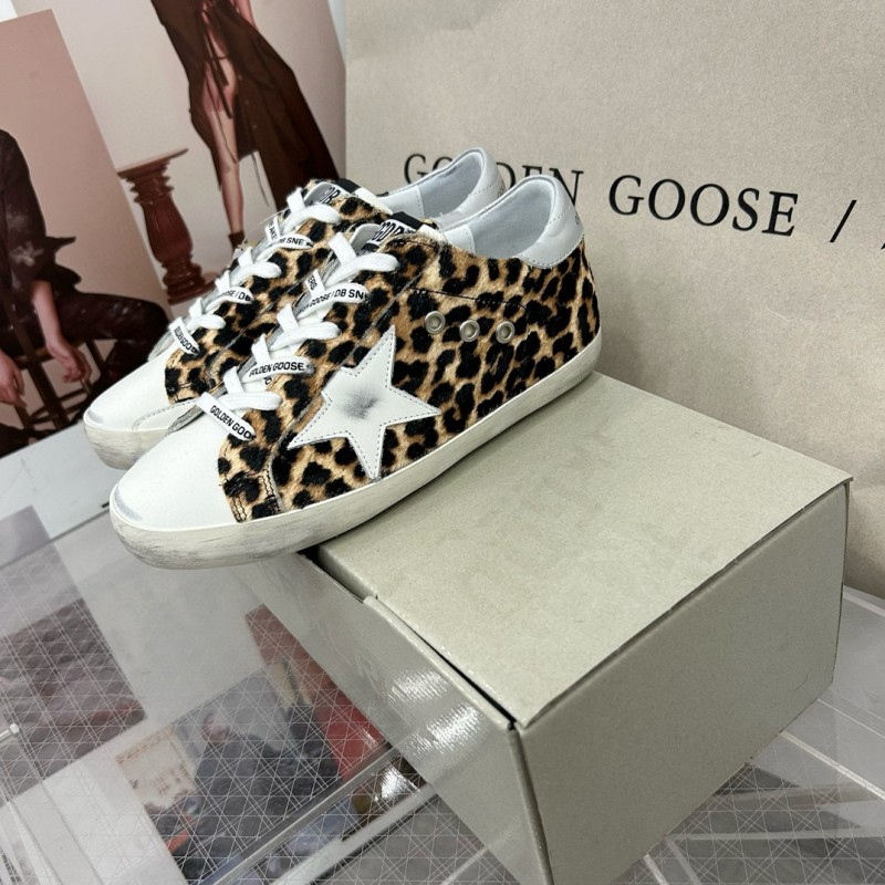 2025 Women GGDB Leopard White Leather Sneakers