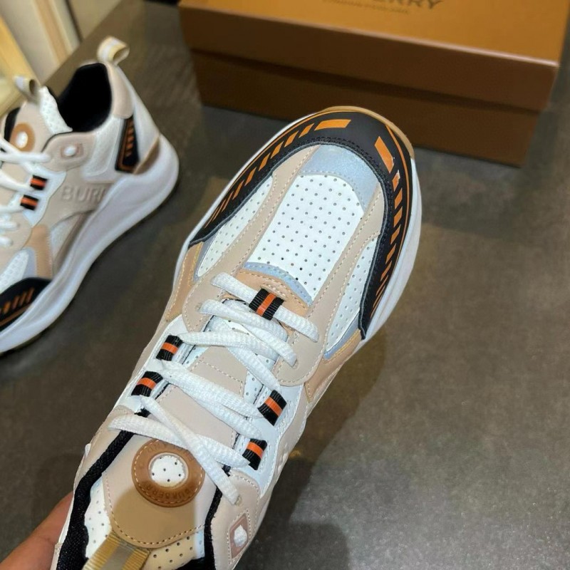 2025 Unisex Burberry Beige White Black Leather Suede Mesh Chunky Sneakers MJ00380(F/W)