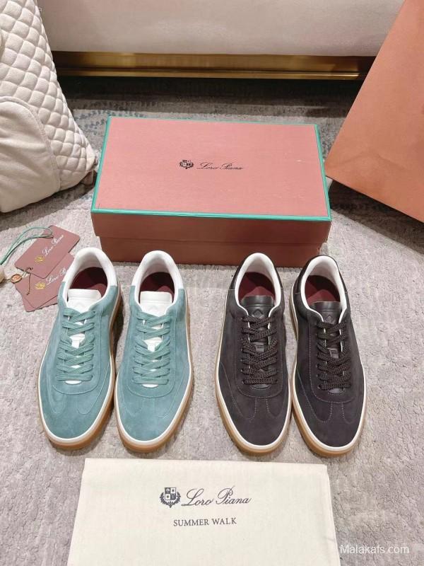 2025 Unisex Le Parmentier Green Suede Leather Sneakers Top Version LY00320(F)/LY00330(M)